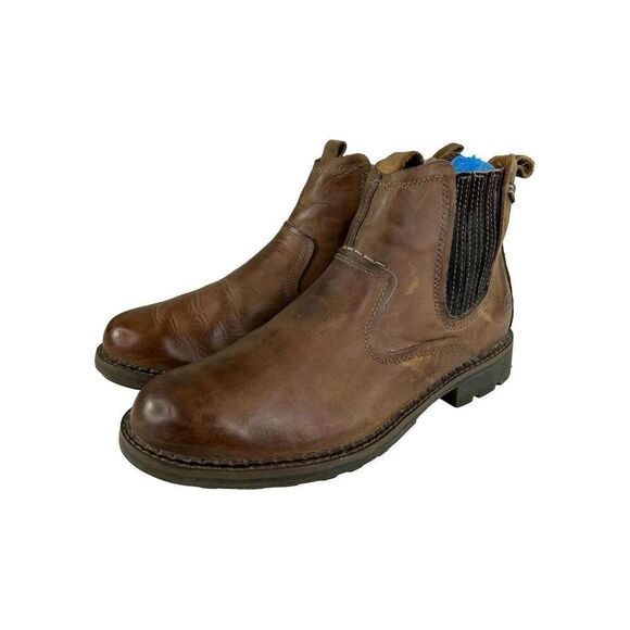 Skechers Relaxed Fit Pemex Chelsea Boot US 11 Brown Leather R Toe Pull On Boot - Picture 1 of 11